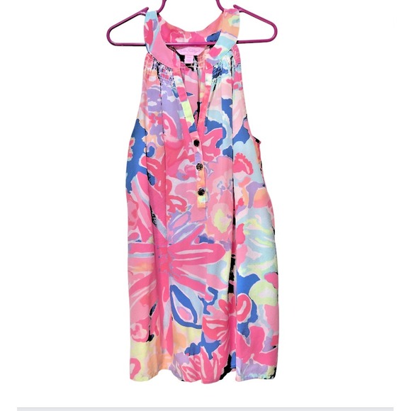Lilly Pulitzer Tops - Lilly Pulitzer Women's Bailey Pink Multicolored Sleeveless Silk Blouse XXS